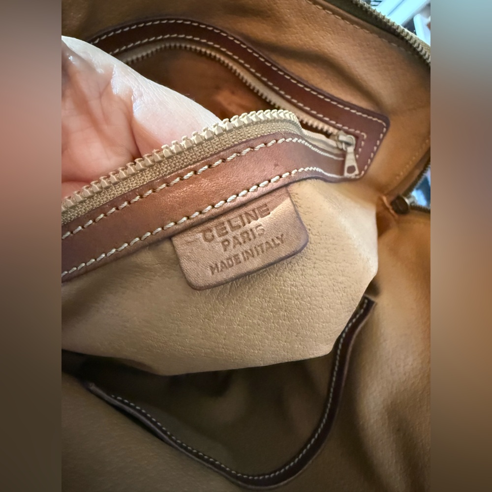 Celine Macadam Canvas Shoulder Bag Vintage, Leather Trim - Picture 13 of 14